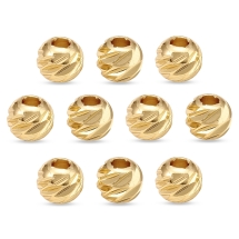 Бусины-Разделители Латунные Резные Круглые, Золото, 5х4мм, Отверстие 1.8мм, (УТ100026662)