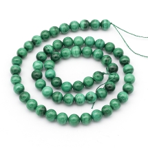 Бусины Натуральный Малахит Круглые, 6мм, Отверстие 1мм, около 59шт/38см/нить, (УТ100026767)