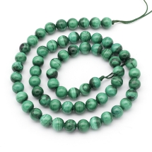 Бусины Натуральный Малахит Круглые, 6мм, Отверстие 0.7мм, около 66шт/37см/нить, (УТ100026770)