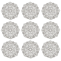 Коннектор Филигранный, Железный, Круглый, Плоский, Цвет: Платина, 35.5х0.7мм, Отверстие 1.4мм, (УТ100026981)