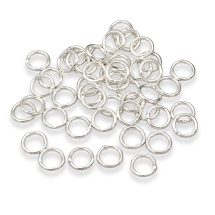 Колечки Одинарные Открытые, Латунь, Цвет: Серебро, Размер: 10х1мм, Внутренний Диаметр 8мм, около 130шт/25г, (УТ100027091)