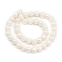 Жемчуг Натуральный Пресноводный Бусины Круглый Класс А, Белый, 8-9мм, Отверстие 0.5мм, около 40шт/32см/нить, (УТ100027385)