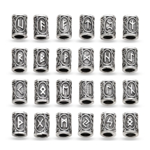 Набор Бусины Винтажные Скандинавские Руны Викингов, Античное Серебро, 13-13.5х10мм, Отверстие 6мм, 24шт/упак, (УТ100027732)