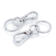 Застежка Поворотный Карабин-Лобстер с Кольцом для Ключей Сплав и Железо, Платина, 70мм, (УТ100028275)