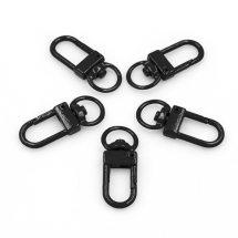 Застежка Поворотный Карабин, Сплав, Черный, 33.5х13.5х5.5мм, Отв-тие 9мм, (УТ100028302)