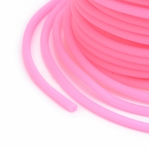 Шнур Резиновый Синтетический Полый, Цвет: Ярко-розовый, Толщина 4мм, Отверстие 2мм, (УТ100028379)