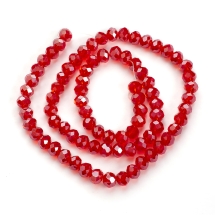 Бусины Гальваника Стеклянные Граненые Рондель, Кирпичный, 6х5мм, Отверстие 1мм, около 80шт/39см/нить, (УТ100028744)