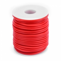 Шнур Резиновый Синтетический полый, Цвет: Красный, Размер: Толщина 2мм, Отверстие около 1мм, 50м/катушка, (УТ100029404)