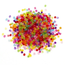 Бусины Акрил Биконус Прозрачные Граненые, Микс, 4х4мм, Отверстие 1.5мм, около 800шт/25г, (УТ100029539)