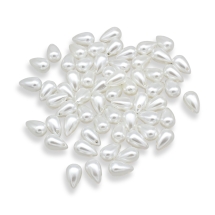 Жемчуг Бусины Акриловые Капля, Белый, 13х8мм, Отверстие 1.5мм, около 50шт/25г, (УТ100029836)