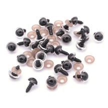 Глазки с Фиксатором и Штифтом, для Игрушек, Круглые, цвет: Прозрачный, Диаметр: 10мм, (УТ100030390)