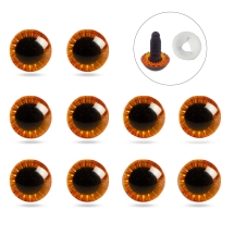 Глазки для Игрушек и Кукол со Штифтом и Фиксатором Пластиковые, Оранжевые, 15мм, (УТ100030407)