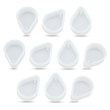 Силиконовая форма, Кулон, Капля, Белый, 28.5х227.5мм, Внутренний размер 25х18мм, Отверстие 1.87мм, 10шт/упаковка (УТ100030566)