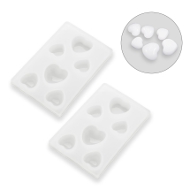 Силиконовая Форма Молд Сердце, Белый, 64х43х7мм, Внутренний Размер 11-15х10-16мм, (УТ100030571)