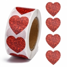 Декоративный Скотч Сердце, Цвет: Красный, Размер: 25х25мм, 500шт//катушка, (УТ100030753)
