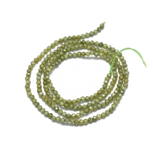 Бусины Фианиты / Кубический Цирконий, Круглые, Граненые, на Нитях, Цвет: Оливковый, Размер: 2мм, Отверстие: 0.5мм, около 160шт/36см, (УТ100030832)