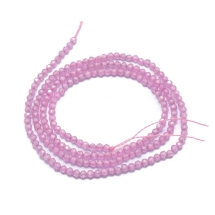 Бусины Фианиты / Кубический Цирконий, Круглые, Граненые, на Нитях, Цвет: Жемчужно-розовый, Размер: 2мм, Отверсти: 0.5мм, около 160шт/36см, (УТ100030833)