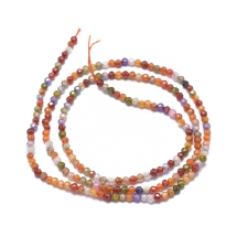 Бусинф Фианиты / Кубический Цирконий, Круглые, Граненые, на Нитях, Цвет: Микс, Размер: 2мм, Отверстие: 0.5мм, около 160шт/36см, (УТ100030837)