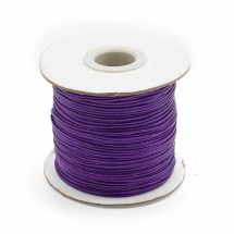 Шнур Корейский Вощеный Полиэстер, подходит для плетения браслетов, Цвет: Фиолетовый, Толщина 1мм, 80м/катушка, (УТ100030451)