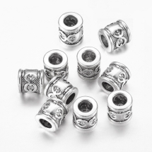 Бусины-Разделители Сплав Трубка, Античное Серебро, 10х10мм, Отверстие 5.5мм, (УТ100030964)