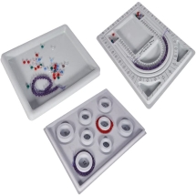 Набор Доски Органайзеры для Бусин и Фурнитуры, Дизайна Бижутерии, Браслетов и Ожерелий, Флокированный Пластик, Серый, 3шт/упак, (УТ100031191)