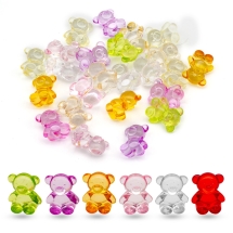 Бусины Акрил Прозрачные, Мишка, Микс, 18.5х15.5х11мм, около 30шт/50г, (УТ100031344)