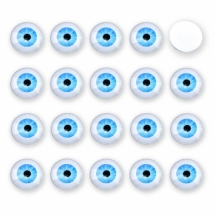 Кабошоны Глаз Стеклянные, Круглые, Цвет: Голубой, Размер: Диаметр 12мм, Толщина 4мм, (УТ100031428)