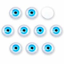 Кабошоны Глаз Стеклянные, Круглые, Цвет: Голубой, Размер: Диаметр 16мм, Толщина 5мм, (УТ100031429)