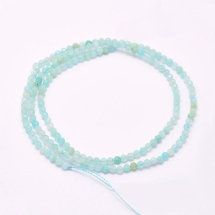 Бусины Натуральный Амазонит Круглые Граненые Класс А, Светло-Голубой, 4мм, Отверстие 0.5мм, около 93шт/38см/нить, (УТ100031461)