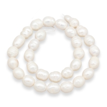 Жемчуг Натуральный Пресноводный Бусины Рис, Перламутровый, 10-12х9-10мм, Отверстие 0.7мм, около 30шт/32см/нить, (УТ100031511)