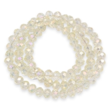 Бусины Стеклянные Рондель Гальваника, Прозрачные, Радужное Покрытие, 6х5мм, Отверстие 1мм, около 80шт/39см/нить, (УТ100031528)