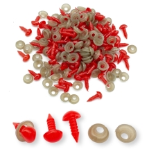 Носик для Игрушек Треугольный, Красный, 6х8мм, Штифт 3мм, (УТ100031533)