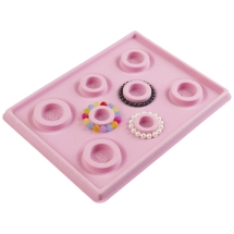 Доска Планшет для Дизайна и Сборки Браслетов от 13 до 20см, Флокированный Пластик, Розовый, 35х26 см, (УТ100031549)