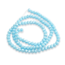 Бусины Стеклянные Гальваника Рондель Граненые, Перламутровое Покрытие, Темно-Голубой, 4х3мм, Отверстие 0.4мм, около 110шт/40см/нить, (УТ100031575)