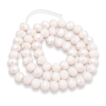 Бусины Стеклянные Гальваника Рондель Граненые, Перламутровое Покрытие, Туманная Роза, 8х6мм, Отверстие 1-1.4мм, около 60шт/38см/нить, (УТ100031580)