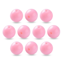 Бусины Акриловые Круглые Непрозрачные, Бледно-розовый, 16х15мм, Отверстие 2.8мм, (УТ100031590)