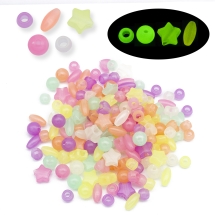 Бусины Акриловые Микс Форм Флуоресцентные, Неоновые, Светящиеся в темноте, Микс, 8-13х6.5-12х6-10мм, Отверстие 1.6-3.8мм, около 130шт/50г, (УТ100031615)