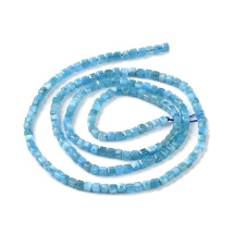 Бусины Натуральный Апатит Граненые Кубик, 2х2х2мм, Отверстие 0.6мм, около 173шт/37см/нить, (УТ100031623)