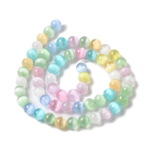 Бусины Натуральный Селенит Класс А Круглые, Микс, 6.5мм, Отверстие 0.7мм, около 58шт/36см/нить, (УТ100031625)