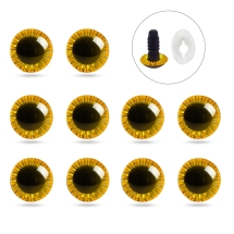 Глазки для Игрушек и Кукол со Штифтом и Фиксатором Пластиковые, Желтые, 11мм, (УТ100031653)