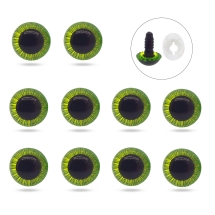 Глазки для Игрушек и Кукол со Штифтом и Фиксатором Пластиковые, Желто-Зеленые, 11мм, (УТ100031655)