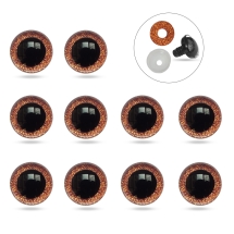 Глазки для Игрушек и Кукол, Эпоксидная Смола, 2 Фиксатора, Оранжевые, 10мм, (УТ100031662)