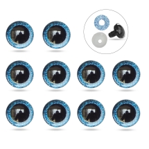 Глазки для Игрушек и Кукол, Эпоксидная Смола, 2 Фиксатора, Синие, 12мм, (УТ100031671)