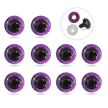 Глазки для Игрушек и Кукол, Эпоксидная Смола, 2 Фиксатора, Фиолетовые, 10мм, (УТ100031679)