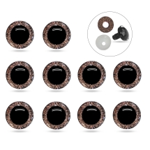 Глазки для Игрушек и Кукол, Эпоксидная Смола, 2 Фиксатора, Коричневые, 12мм, (УТ100031682)