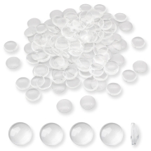 Кабошоны Стеклянные Круглые Прозрачные, Бесцветные, 16х5мм, 200шт/упаковка, (УТ100031769)