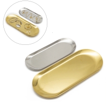 Набор Лотки Органайзеры Декоративные для Украшений и Косметики, Нержавеющая Сталь, 23х9см и 30x12см, 2шт/набор, (УТ100031801)