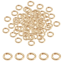 Колечки Одинарные Открытые Соединительные Нержавеющая Сталь, Позолота 18К, 4х0.6мм, около 500шт/упак, (УТ100031783)