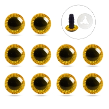 Глазки для Игрушек и Кукол со Штифтом и Фиксатором Пластиковые, Желтые, 19.5мм, Фиксатор 15х4мм(УТ100031930)