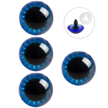 Глазки для Игрушек и Кукол со Штифтом и Фиксатором Пластиковые, Королевский Синий, 31мм, (УТ100031932)